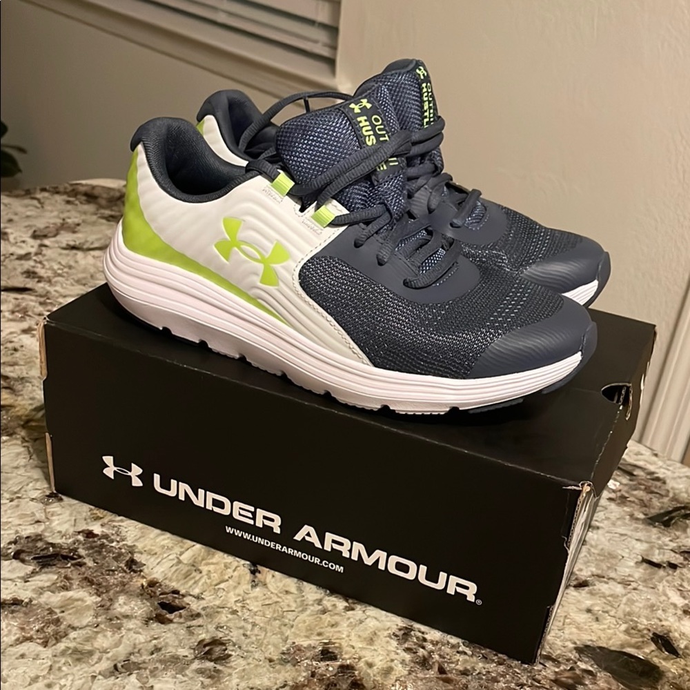 Under Armour Kids Shoes - Navy and Lime